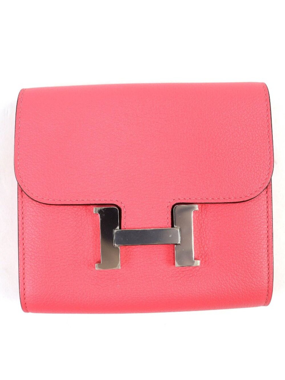 Hermes Constance Slim Evercolor Rose Azalea Silver Compact Wallet Recommended